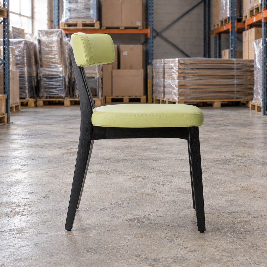Oak Commercial Side Chair – Green / Black Frame - Restaurant Table & Chairs Direct