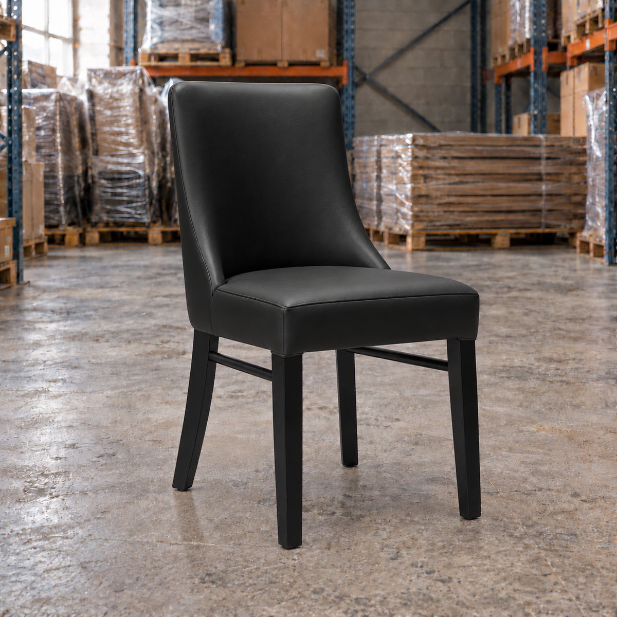 Ash Commercial Side Chair – Black / Black Frame - Restaurant Table & Chairs Direct