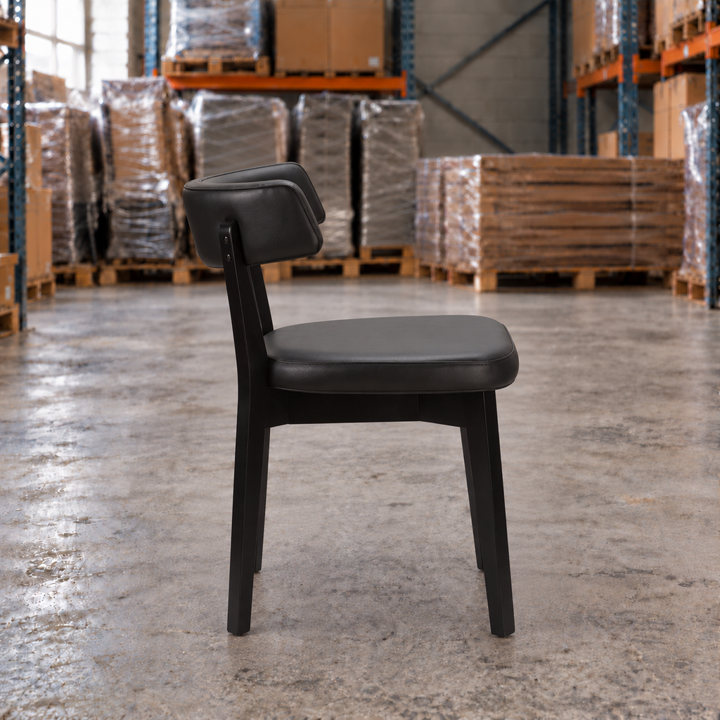 Oak Restaurant Chair – Black / Black Frame