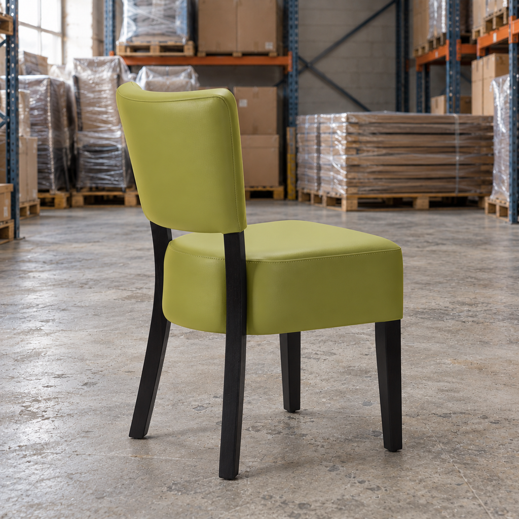 Restaurant Dining Chair – Willow Green Upholstery with Black Frame