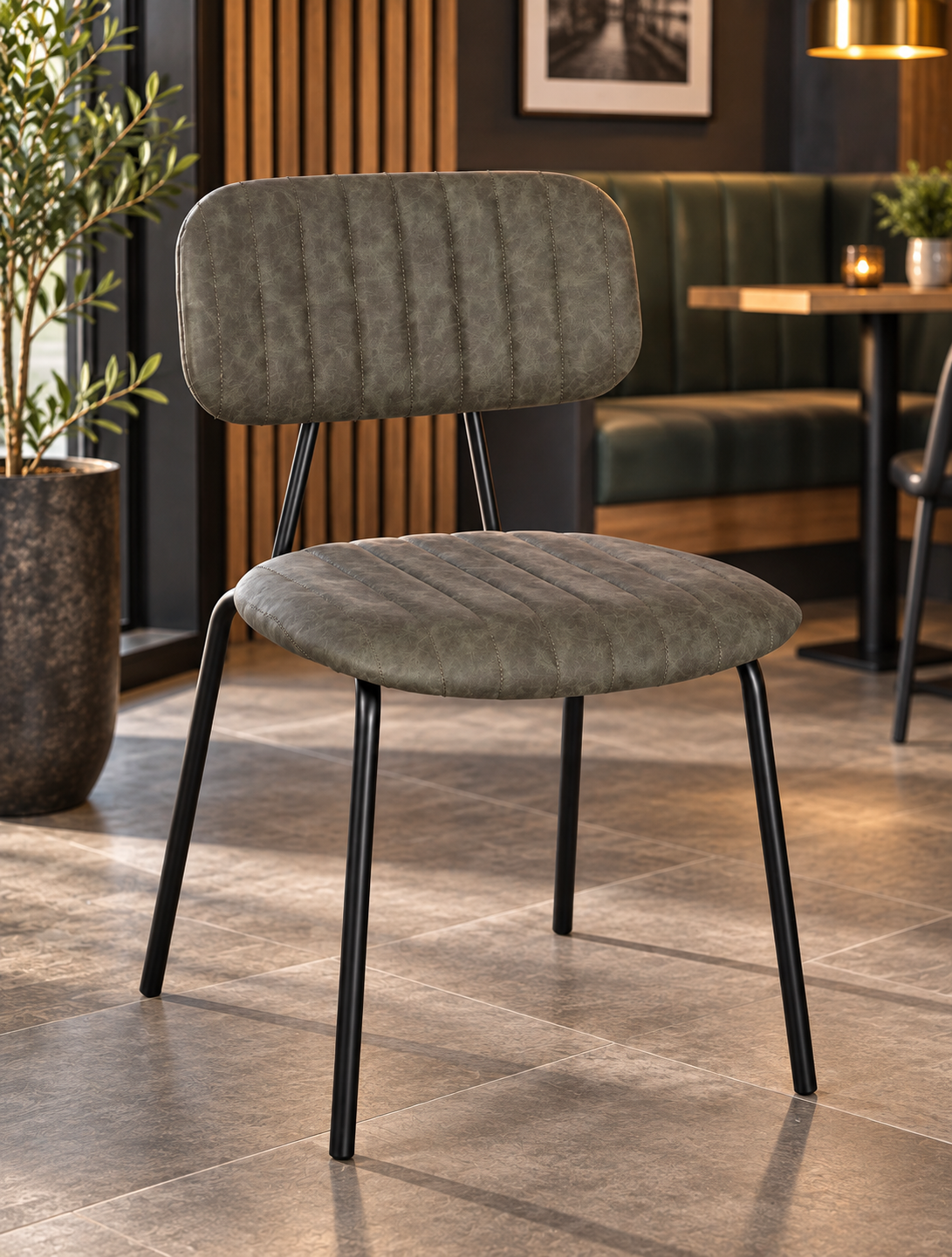 Chelsea Side Chair Grey / Black - Restaurant Table & Chairs Direct