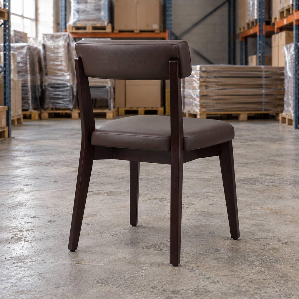 Oak Commercial Side Chair – Dark Brown / Wenge Frame - Restaurant Table & Chairs Direct