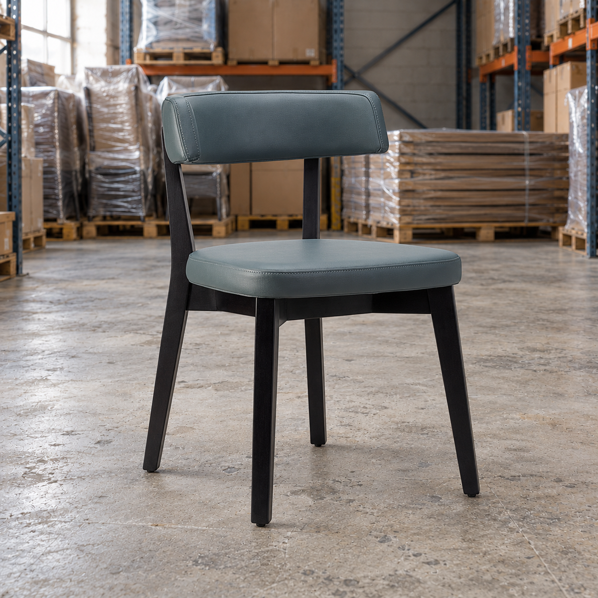Oak Commercial Side Chair – Grey / Black Frame - Restaurant Table & Chairs Direct