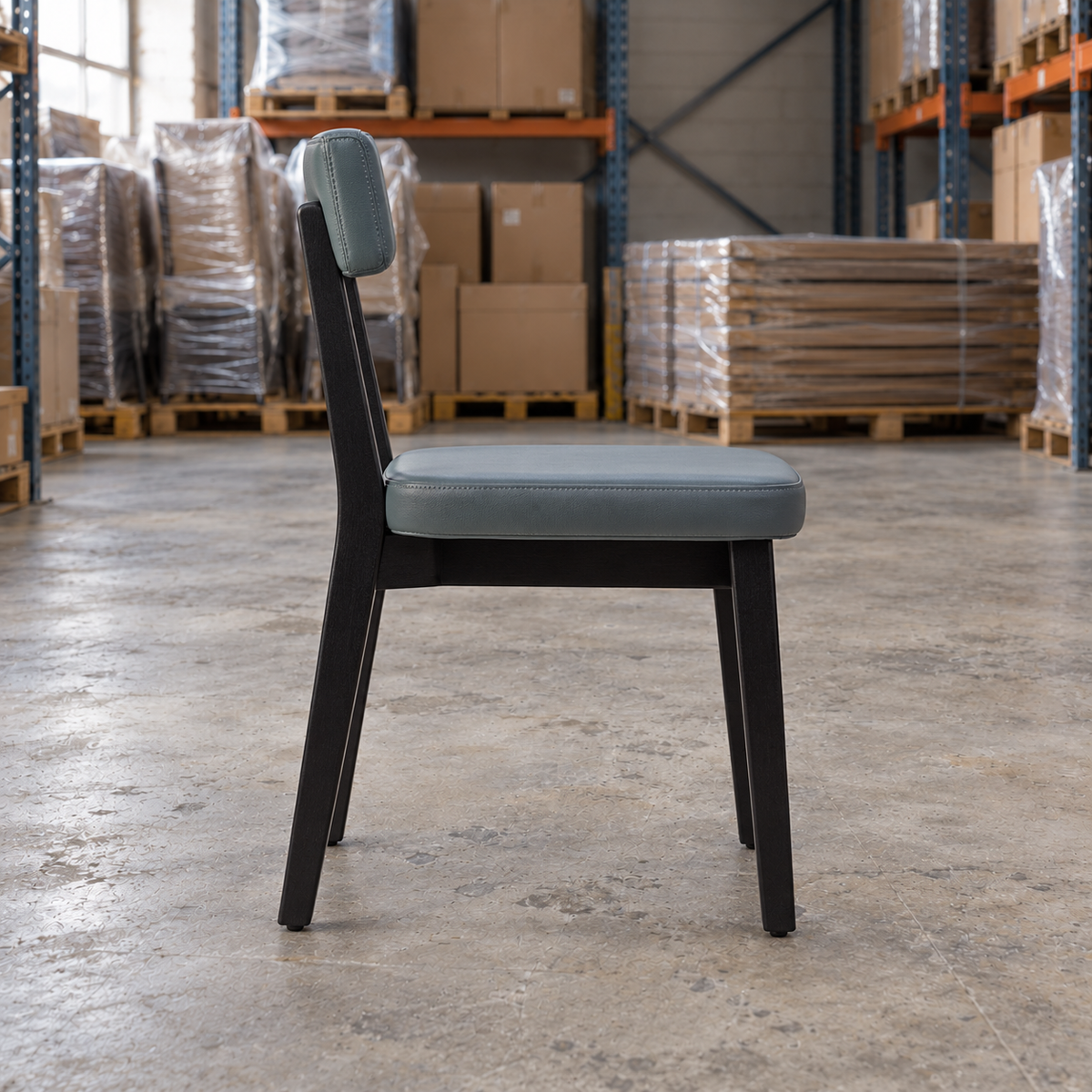 Oak Commercial Side Chair – Grey / Black Frame - Restaurant Table & Chairs Direct