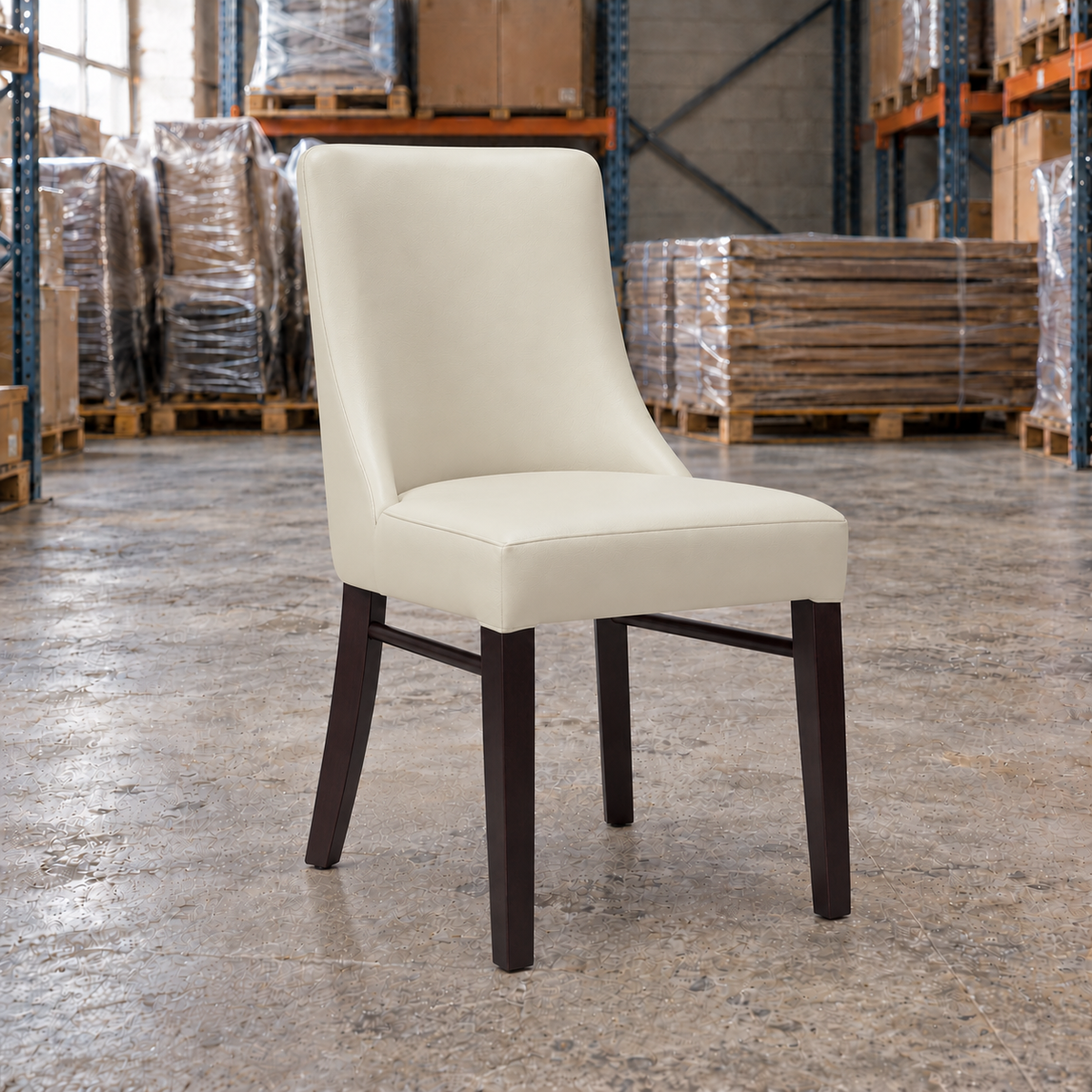 Ash Commercial Side Chair – Ivory / Wenge Frame - Restaurant Table & Chairs Direct
