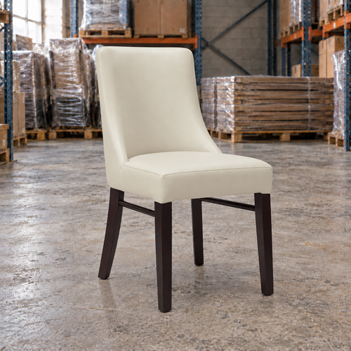 Ash Commercial Side Chair – Ivory / Wenge Frame - Restaurant Table & Chairs Direct