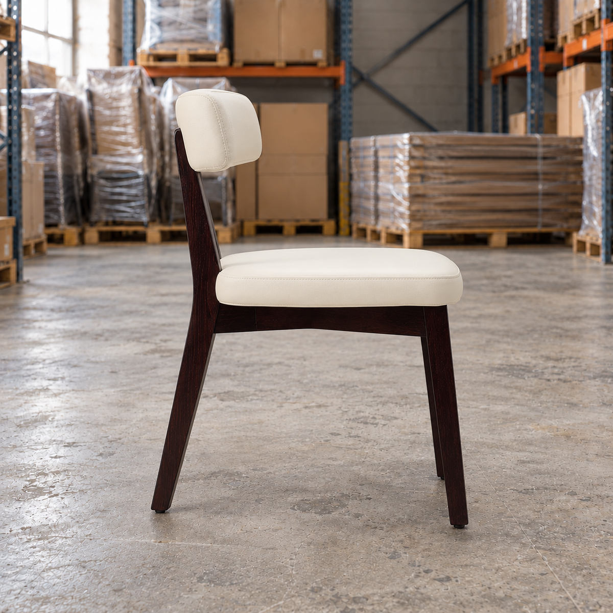 Oak Commercial Side Chair – Ivory / Wenge Frame - Restaurant Table & Chairs Direct