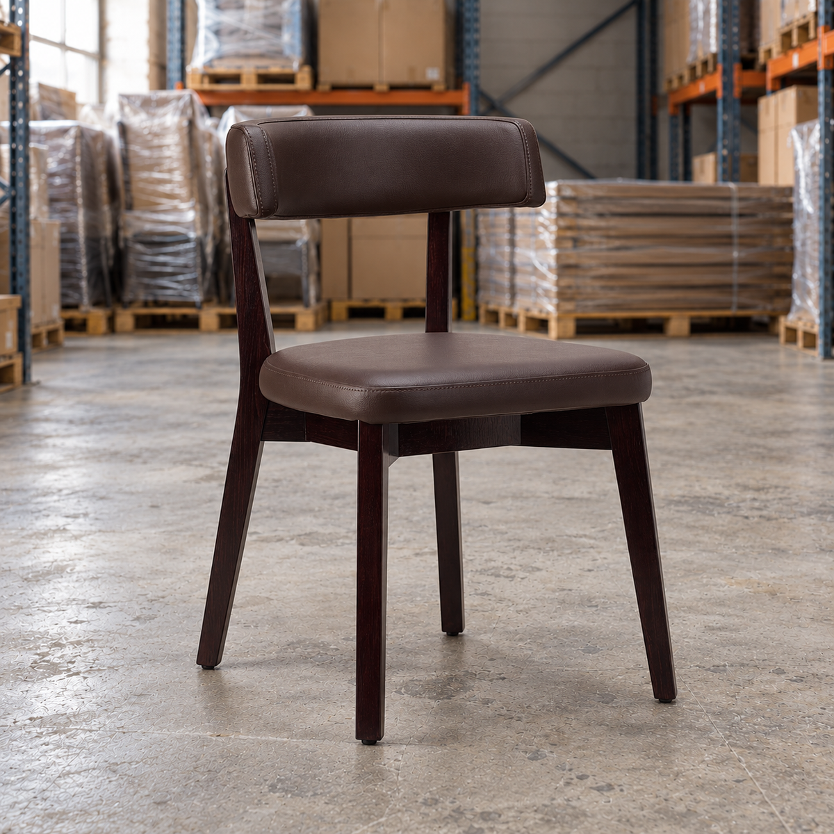 Oak Commercial Side Chair – Dark Brown / Wenge Frame - Restaurant Table & Chairs Direct