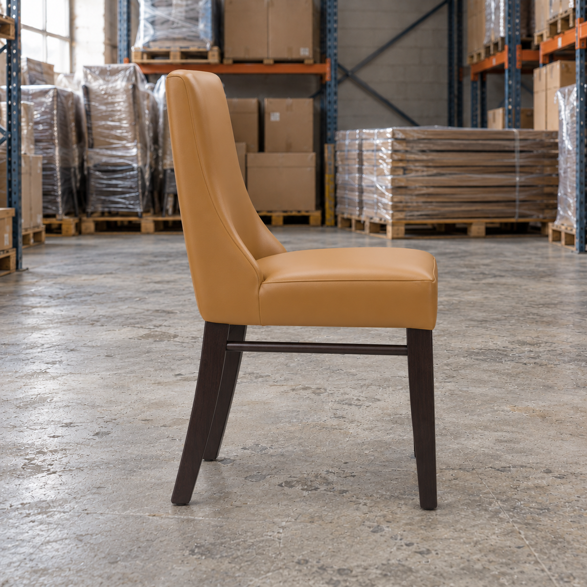 Ash Commercial Side Chair – Ochre / Wenge Frame - Restaurant Table & Chairs Direct