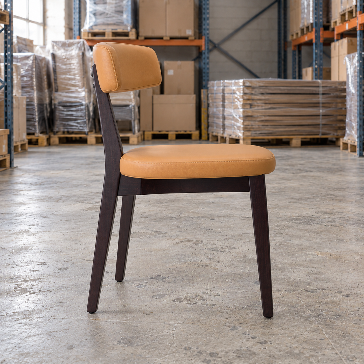 Oak Commercial Side Chair – Ochre / Wenge Frame - Restaurant Table & Chairs Direct