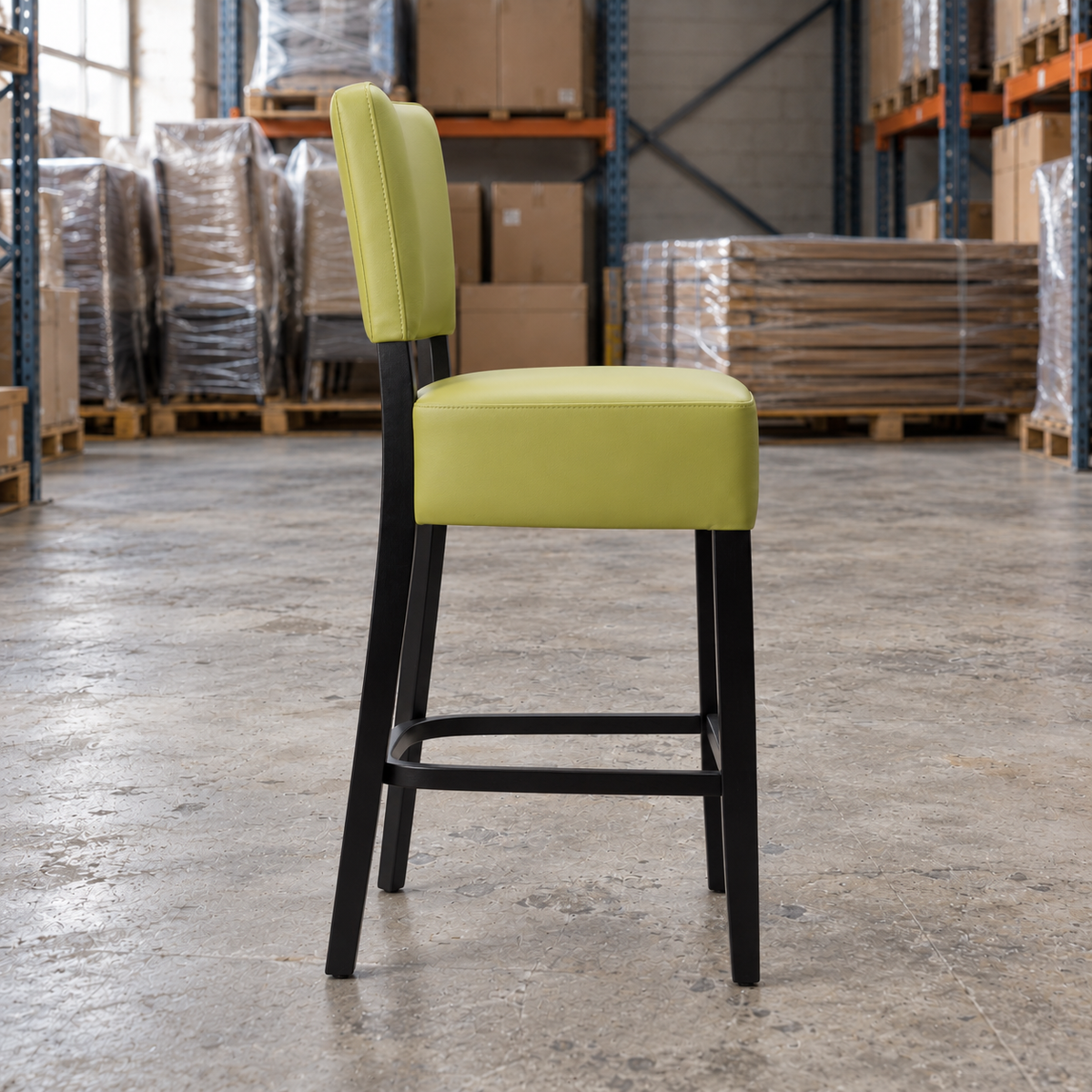 Willow Commercial Bar Highchair – Green / Black Frame - Restaurant Table & Chairs Direct