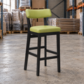 Oak Commercial Bar Highchair – Green / Black Frame - Restaurant Table & Chairs Direct