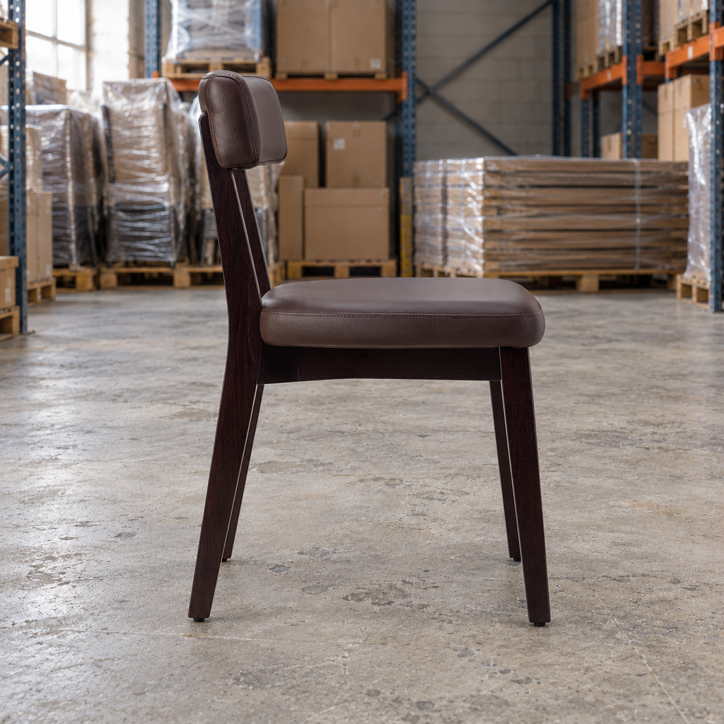 Oak Commercial Side Chair – Dark Brown / Wenge Frame - Restaurant Table & Chairs Direct
