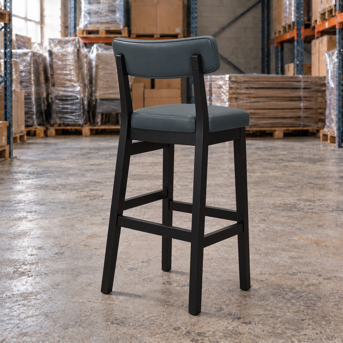 Oak Commercial Bar Highchair – Grey / Black Frame - Restaurant Table & Chairs Direct