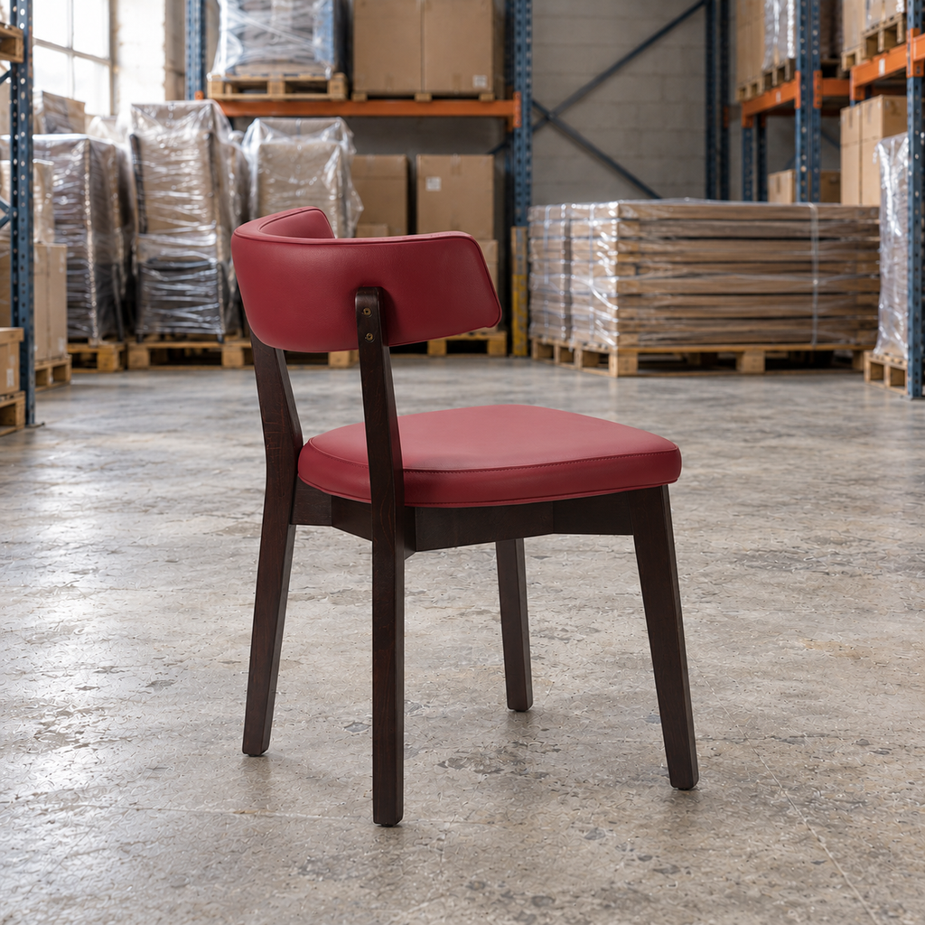 Oak Commercial Side Chair – Wine / Wenge Frame - Restaurant Table & Chairs Direct